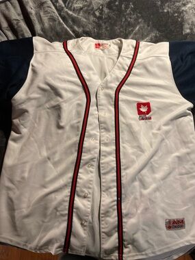 Vintage Oversize MOLSON CANADIAN White Button Baseball Jersey